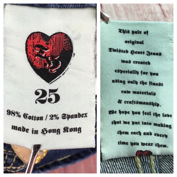 ☮️Twisted❤️Heart Bootcut Jean size 25 - Picture 4 of 8